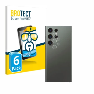 Vorderseite einer Produktverpackung mit dem Markenlogo BROTECT. Daneben ist das Gerät Samsung Galaxy S23 Ultra Enterprise Edit