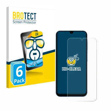 Vorderseite einer Produktverpackung mit dem Markenlogo BROTECT. Daneben ist das Gerät Samsung Galaxy A15 5G mit dem zugehörige
