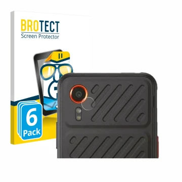 Vorderseite einer Produktverpackung mit dem Markenlogo BROTECT. Daneben ist das Gerät Samsung Galaxy XCover 7 (NUR Kameraschut