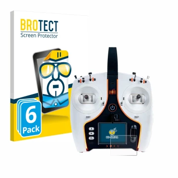 Vorderseite einer Produktverpackung mit dem Markenlogo BROTECT. Daneben ist das Gerät Spektrum NX7e mit dem zugehörigen Displa