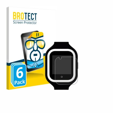 Vorderseite einer Produktverpackung mit dem Markenlogo BROTECT. Daneben ist das Gerät SaveFamily Iconic Plus 4G mit dem zugehö