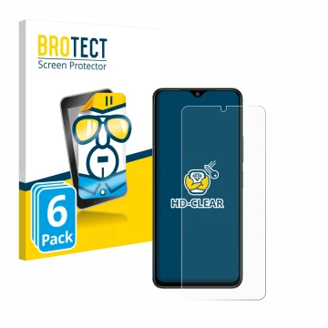 Vorderseite einer Produktverpackung mit dem Markenlogo BROTECT. Daneben ist das Gerät Xiaomi Redmi A3 mit dem zugehörigen Disp