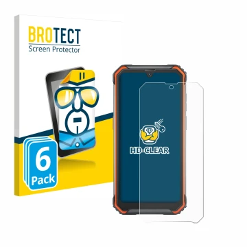 Vorderseite einer Produktverpackung mit dem Markenlogo BROTECT. Daneben ist das Gerät Blackview BV7200 mit dem zugehörigen Dis