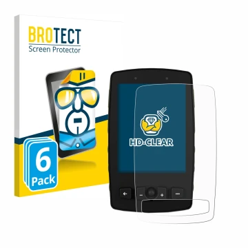 Vorderseite einer Produktverpackung mit dem Markenlogo BROTECT. Daneben ist das Gerät TwoNav Aventura 2 Plus mit dem zugehörig