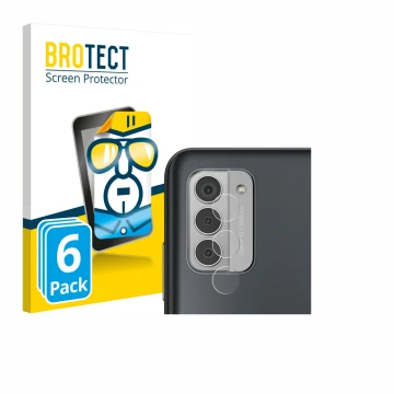Vorderseite einer Produktverpackung mit dem Markenlogo BROTECT. Daneben ist das Gerät Nokia G42 5G (NUR Kameraschutz) mit dem 