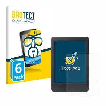Vorderseite einer Produktverpackung mit dem Markenlogo BROTECT. Daneben ist das Gerät Kobo Clara Colour mit dem zugehörigen Di