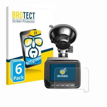 Vorderseite einer Produktverpackung mit dem Markenlogo BROTECT. Daneben ist das Gerät Azdome IT-G63D mit dem zugehörigen Displ