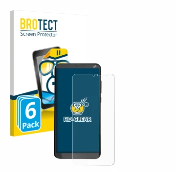 Vorderseite einer Produktverpackung mit dem Markenlogo BROTECT. Daneben ist das Gerät Brondi Amico XL mit dem zugehörigen Disp
