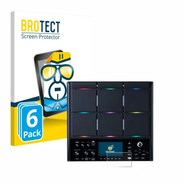 Vorderseite einer Produktverpackung mit dem Markenlogo BROTECT. Daneben ist das Gerät Roland SPD-SX PRO mit dem zugehörigen Di