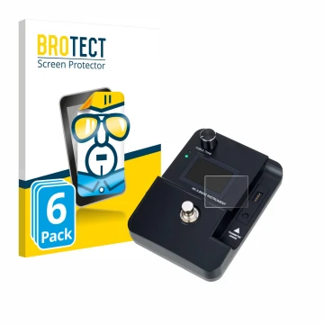 Vorderseite einer Produktverpackung mit dem Markenlogo BROTECT. Daneben ist das Gerät Harley Benton AirBorne Pro 5.8Ghz mit de