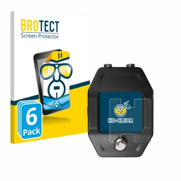 Vorderseite einer Produktverpackung mit dem Markenlogo BROTECT. Daneben ist das Gerät Shure GLXD16+ mit dem zugehörigen Displa