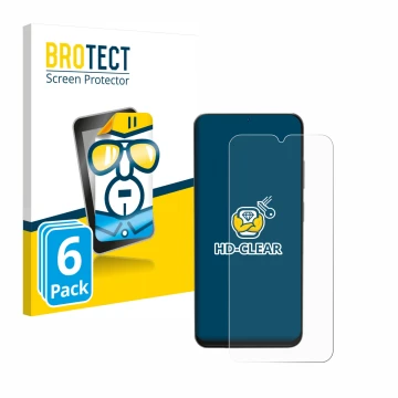 Vorderseite einer Produktverpackung mit dem Markenlogo BROTECT. Daneben ist das Gerät Doogee N55 Pro mit dem zugehörigen Displ