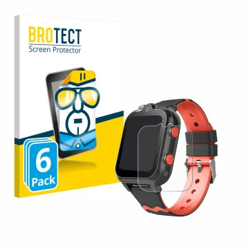 Vorderseite einer Produktverpackung mit dem Markenlogo BROTECT. Daneben ist das Gerät Yuede Kids Smartwatch 1.69