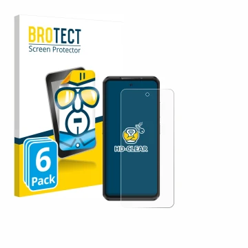 Vorderseite einer Produktverpackung mit dem Markenlogo BROTECT. Daneben ist das Gerät Ulefone Armor 25T Pro mit dem zugehörige