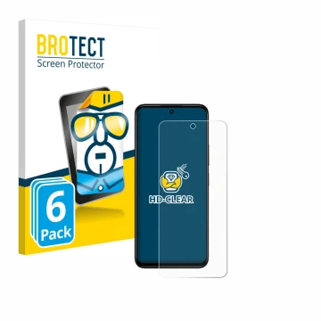 Vorderseite einer Produktverpackung mit dem Markenlogo BROTECT. Daneben ist das Gerät Xiaomi Redmi 13 mit dem zugehörigen Disp
