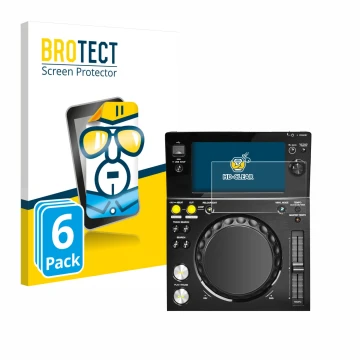 Vorderseite einer Produktverpackung mit dem Markenlogo BROTECT. Daneben ist das Gerät Pioneer XDJ -700 mit dem zugehörigen Dis