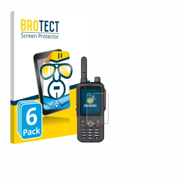Vorderseite einer Produktverpackung mit dem Markenlogo BROTECT. Daneben ist das Gerät Inrico T320 mit dem zugehörigen Displays