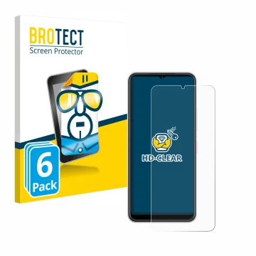 Vorderseite einer Produktverpackung mit dem Markenlogo BROTECT. Daneben ist das Gerät Telekom T Phone 2 mit dem zugehörigen Di