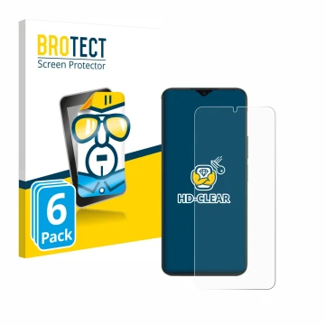 Vorderseite einer Produktverpackung mit dem Markenlogo BROTECT. Daneben ist das Gerät Honor X6b mit dem zugehörigen Displaysch