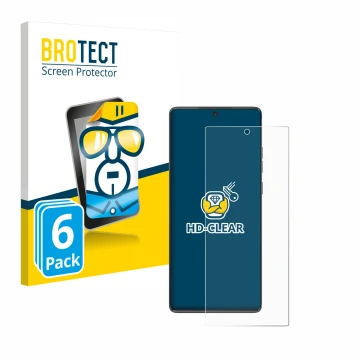 Vorderseite einer Produktverpackung mit dem Markenlogo BROTECT. Daneben ist das Gerät Motorola Moto G85 mit dem zugehörigen Di