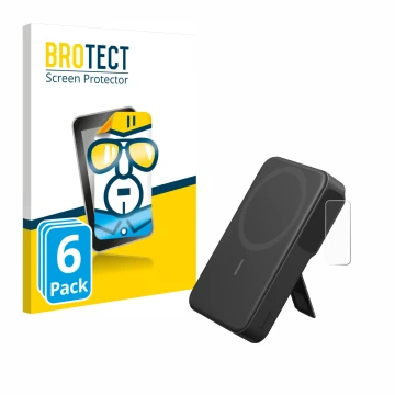 Vorderseite einer Produktverpackung mit dem Markenlogo BROTECT. Daneben ist das Gerät Anker MagGo mit dem zugehörigen Displays