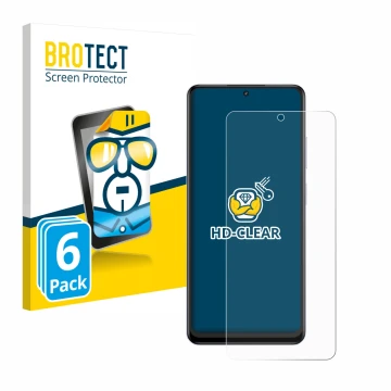 Vorderseite einer Produktverpackung mit dem Markenlogo BROTECT. Daneben ist das Gerät realme 12 4G mit dem zugehörigen Display