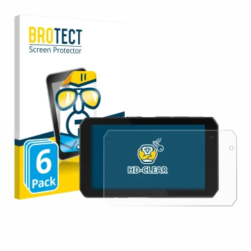 Vorderseite einer Produktverpackung mit dem Markenlogo BROTECT. Daneben ist das Gerät Chigee AIO-5 Play mit dem zugehörigen Di