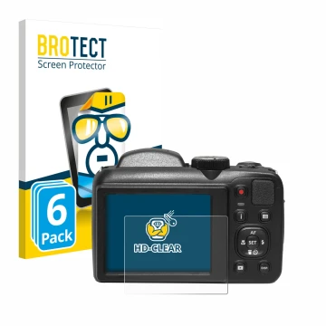 Vorderseite einer Produktverpackung mit dem Markenlogo BROTECT. Daneben ist das Gerät Kodak Pixpro AZ255 mit dem zugehörigen D