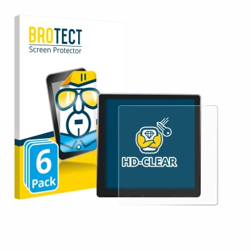 Vorderseite einer Produktverpackung mit dem Markenlogo BROTECT. Daneben ist das Gerät Shelly Wall Display mit dem zugehörigen 