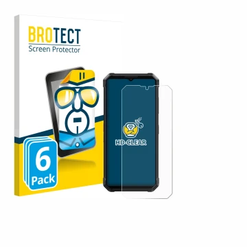 Vorderseite einer Produktverpackung mit dem Markenlogo BROTECT. Daneben ist das Gerät Fossibot F106 Pro mit dem zugehörigen Di