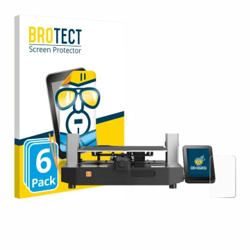 Vorderseite einer Produktverpackung mit dem Markenlogo BROTECT. Daneben ist das Gerät Anycubic Kobra 3 mit dem zugehörigen Dis