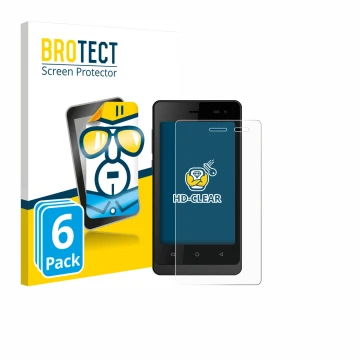 Vorderseite einer Produktverpackung mit dem Markenlogo BROTECT. Daneben ist das Gerät Logicom Wave 2 mit dem zugehörigen Displ