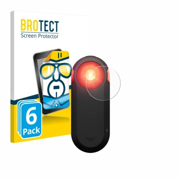 Vorderseite einer Produktverpackung mit dem Markenlogo BROTECT. Daneben ist das Gerät Garmin Varia RTL516 mit dem zugehörigen 