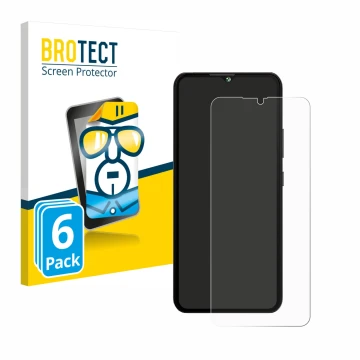 Vorderseite einer Produktverpackung mit dem Markenlogo BROTECT. Daneben ist das Gerät Cubot A10 mit dem zugehörigen Displaysch