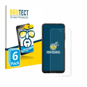 Vorderseite einer Produktverpackung mit dem Markenlogo BROTECT. Daneben ist das Gerät HMD Fusion mit dem zugehörigen Displaysc