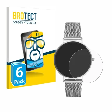 Vorderseite einer Produktverpackung mit dem Markenlogo BROTECT. Daneben ist das Gerät Xcoast X-Watch Siona 2 Nano mit dem zuge