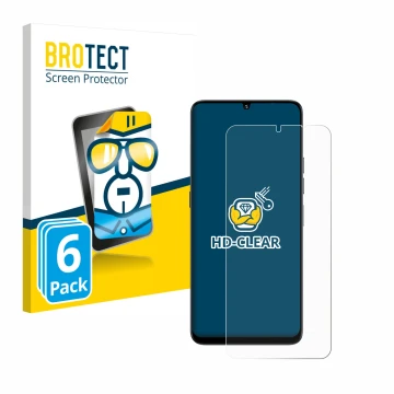 Vorderseite einer Produktverpackung mit dem Markenlogo BROTECT. Daneben ist das Gerät Umidigi G9 5G mit dem zugehörigen Displa