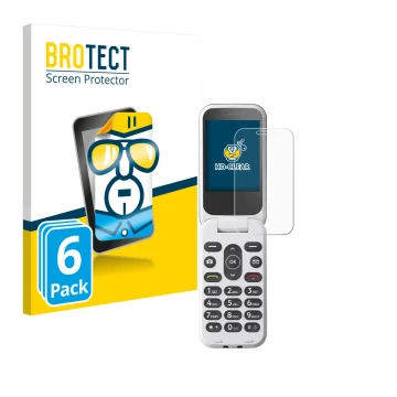 Vorderseite einer Produktverpackung mit dem Markenlogo BROTECT. Daneben ist das Gerät Doro 2820 mit dem zugehörigen Displaysch
