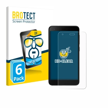 Vorderseite einer Produktverpackung mit dem Markenlogo BROTECT. Daneben ist das Gerät ZTE Blade A35 lite mit dem zugehörigen D