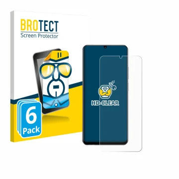 Vorderseite einer Produktverpackung mit dem Markenlogo BROTECT. Daneben ist das Gerät realme Note 60 4G mit dem zugehörigen Di