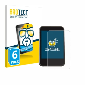 Vorderseite einer Produktverpackung mit dem Markenlogo BROTECT. Daneben ist das Gerät Freesky YL81F mit dem zugehörigen Displa
