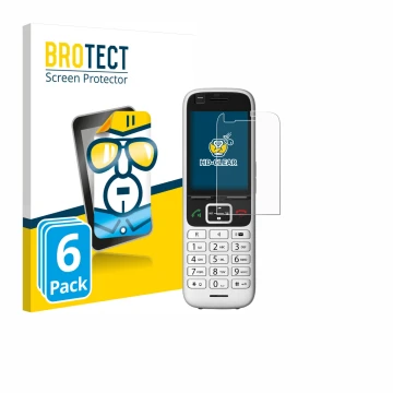 Vorderseite einer Produktverpackung mit dem Markenlogo BROTECT. Daneben ist das Gerät Unify OpenScape S6 mit dem zugehörigen D