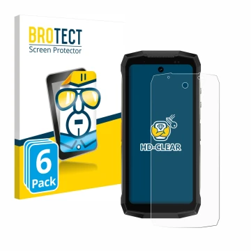Vorderseite einer Produktverpackung mit dem Markenlogo BROTECT. Daneben ist das Gerät Ulefone Armor Mini 20 Pro mit dem zugehö