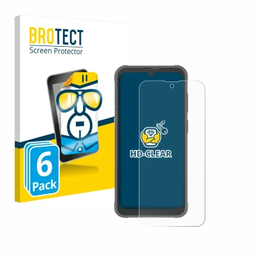 Vorderseite einer Produktverpackung mit dem Markenlogo BROTECT. Daneben ist das Gerät Blackview BV5200 Pro mit dem zugehörigen