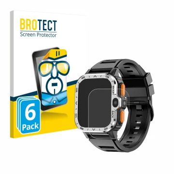 Vorderseite einer Produktverpackung mit dem Markenlogo BROTECT. Daneben ist das Gerät HS Smartwatch 2