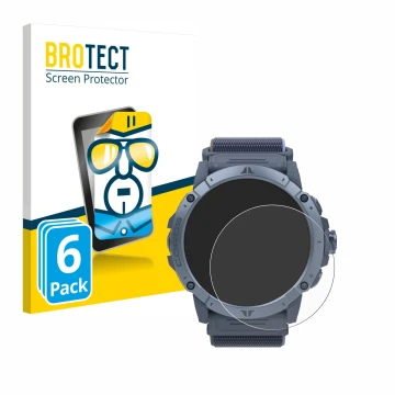 Vorderseite einer Produktverpackung mit dem Markenlogo BROTECT. Daneben ist das Gerät Coros Vertix 2S mit dem zugehörigen Disp