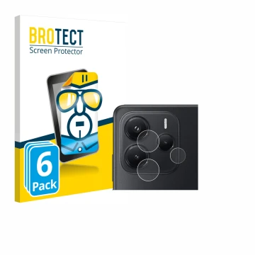 Vorderseite einer Produktverpackung mit dem Markenlogo BROTECT. Daneben ist das Gerät Xiaomi Redmi Note 14 (NUR Kameraschutz) 