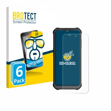 Vorderseite einer Produktverpackung mit dem Markenlogo BROTECT. Daneben ist das Gerät Sonim XP400 mit dem zugehörigen Displays