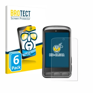Vorderseite einer Produktverpackung mit dem Markenlogo BROTECT. Daneben ist das Gerät Wahoo Elemnt ACE mit dem zugehörigen Dis