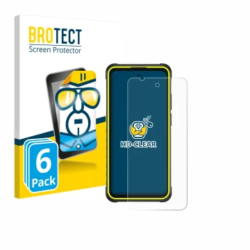 Vorderseite einer Produktverpackung mit dem Markenlogo BROTECT. Daneben ist das Gerät Ulefone Armor X31 Pro 5G mit dem zugehör